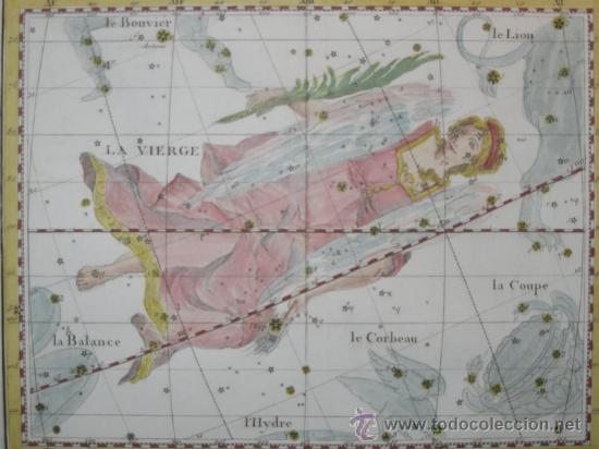 Arte: Constelaci&oacute;n de Virgo de Flamsteed, 1776 - Foto 3