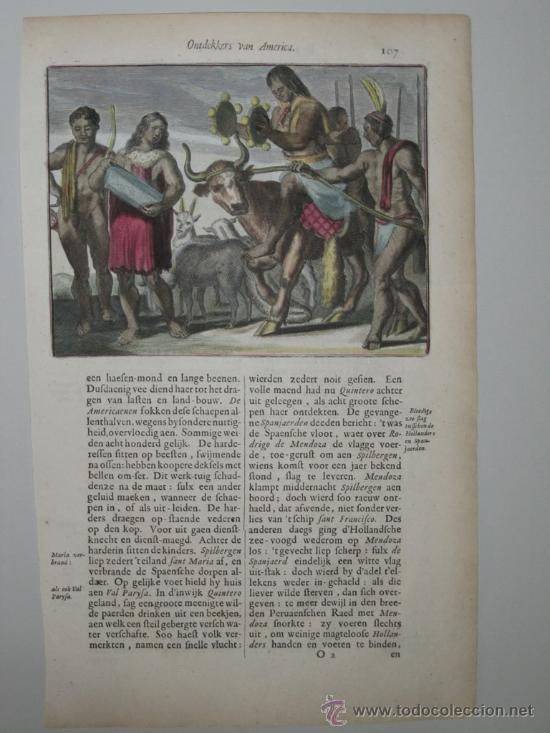 Arte: Ritual ind&iacute;gena sudamericano de Montanus, 1671 - Foto 2
