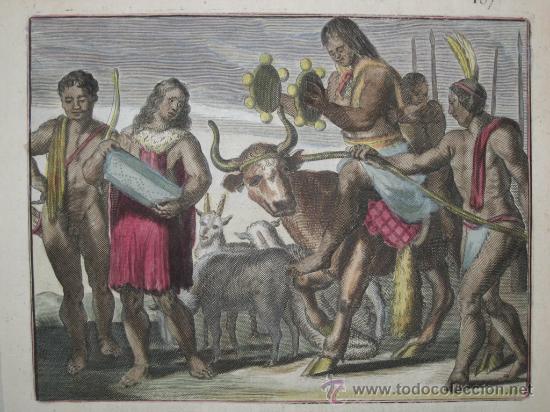 Arte: Ritual ind&iacute;gena sudamericano de Montanus, 1671 - Foto 3
