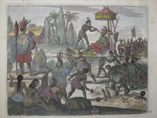Arte: Ritual ind&iacute;gena en Sudamerica de Montanus, 1671 - Foto 3