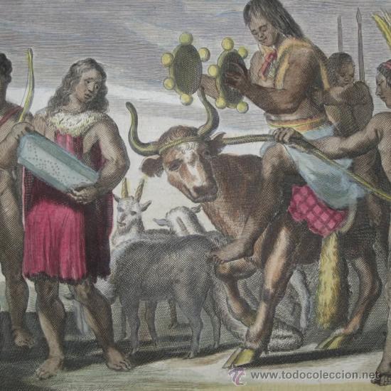Arte: Ritual ind&iacute;gena sudamericano de Montanus, 1671 - Foto 1