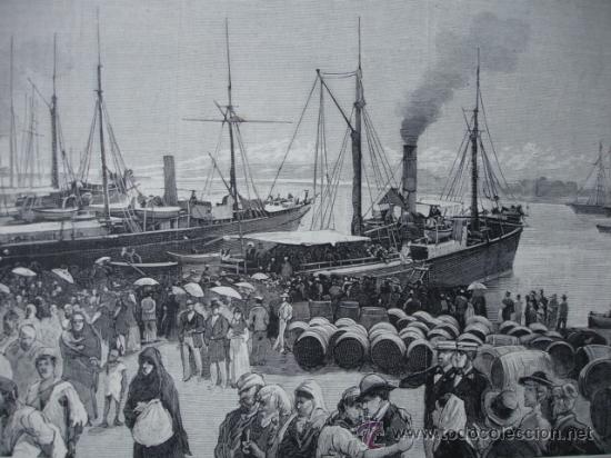 Arte: ALICANTE DESEMBARCO DEL VAPOR BESOS Y DEL CORREO DE CARTAGENA