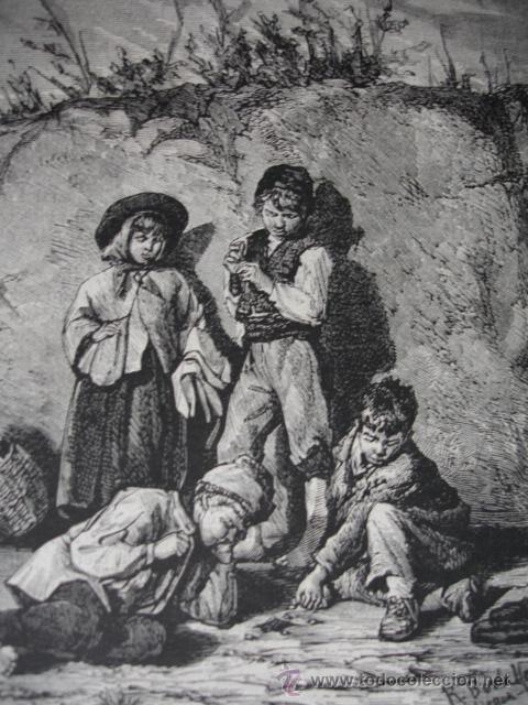 Arte: PORTUGAL CHICOS JUGANDO A PETISCA