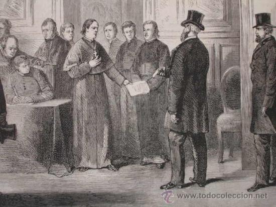 Arte: GINEBRA EXPULSION DE MONSE&Ntilde;OR MENMILLOD.1873