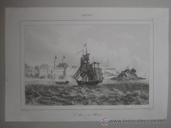 Arte: Vista de Belem (Brasil), 1850 - Foto 2
