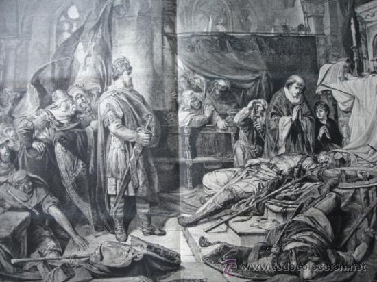 Art: OTHON I ANTE EL CADAVER DE SU HERMANO.ALBERTO BAUR