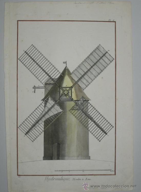 Arte: Molino hidr&aacute;ulico de Diderot, 1771 - Foto 2