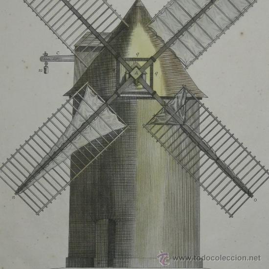 Arte: Molino hidr&aacute;ulico de Diderot, 1771 - Foto 1