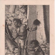 Arte: PAPUES KARONS (ANTROPOFAGOS). NUEVA GUINEA. E. MESPLES. 1880.. Lote 26475671