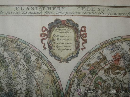 Arte: Mapa celeste a color de los dos hemisferios, Bion, 1710 - Foto 5