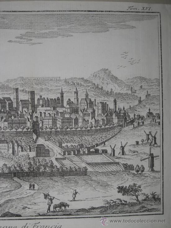 Arte: Vista de Paris, Albrizzi, 1748 - Foto 5