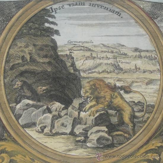 Arte: Dos querubines, dos olivos y un le&oacute;n, Carl Remshart, 1715 - Foto 1