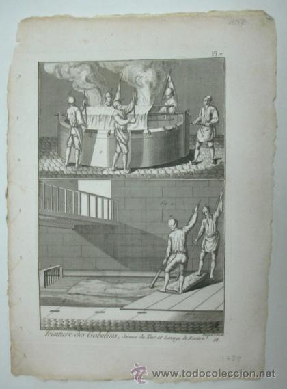 Arte: TRABAJANDO Y LAVANDO TEJIDOS. (ENCYCLOPEDIE METHODIQUE). 32 X 23 CM. - Foto 1