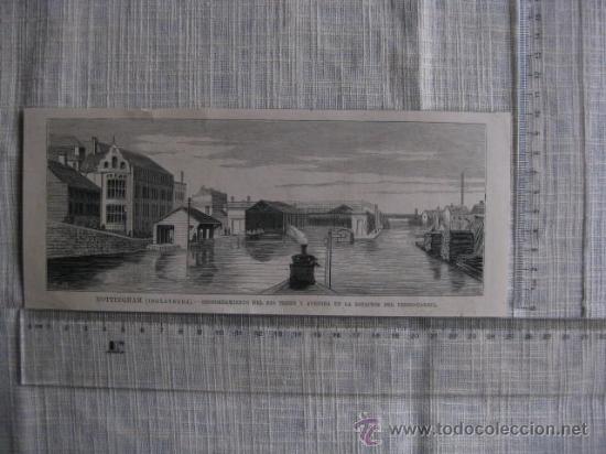 Arte: NOTTINGHAM, INGLATERRA. DESBORDAMIENTO DEL RIO TRENT Y AVENIDA EN LA ESTACION DEL FERROCARRIL