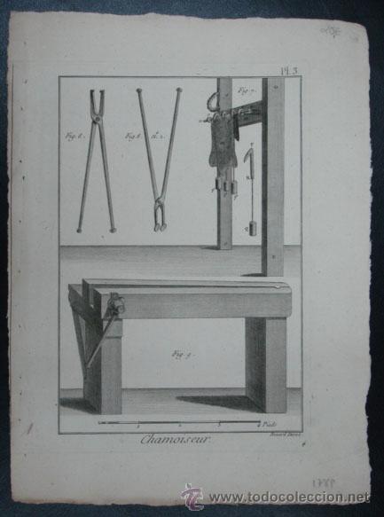 Arte: CHAMOISEUR. (ENCYCLOPEDIE METHODIQUE). 32 X 23 CM. - Foto 1