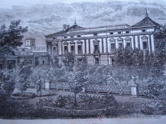 Arte: MADRID PALACIO DE RIERA.GRABADO DE 1849.15X10 - Foto 1