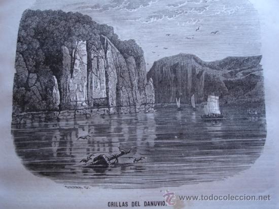 Arte: EL DANUVIO.GRABADO DE 1849.15X10 - Foto 1