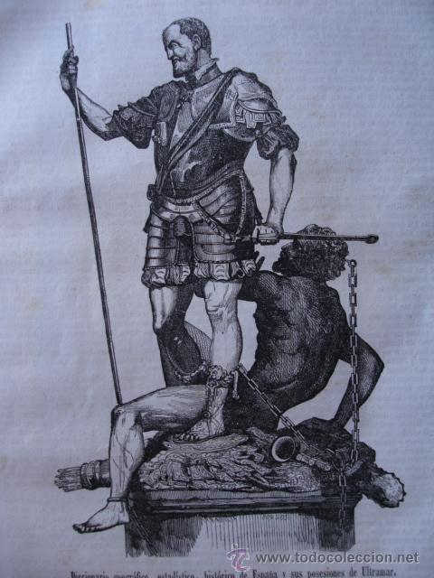 Arte: FELIPE II ? .GRABADO DE 1849.15X19 - Foto 1