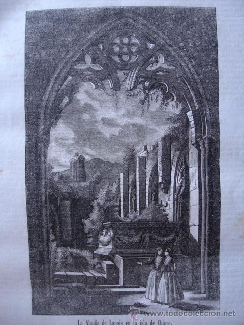 Kunst: CHIPRE ABADIA DE LAPAIS .GRABADO DE 1849.15X19