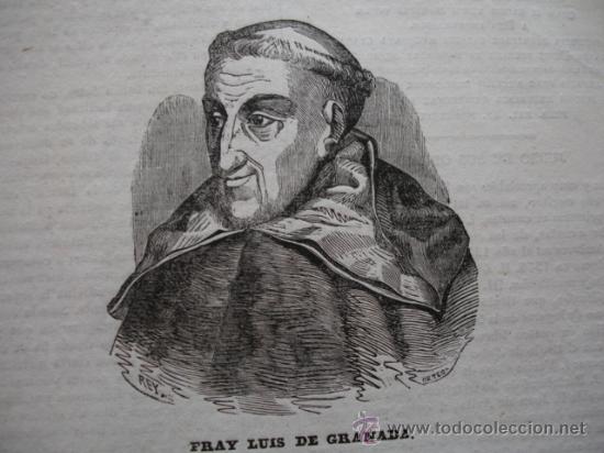 Arte: FRAY LUIS DE GRANADA GRABADO DE 1841.9X8 - Foto 1