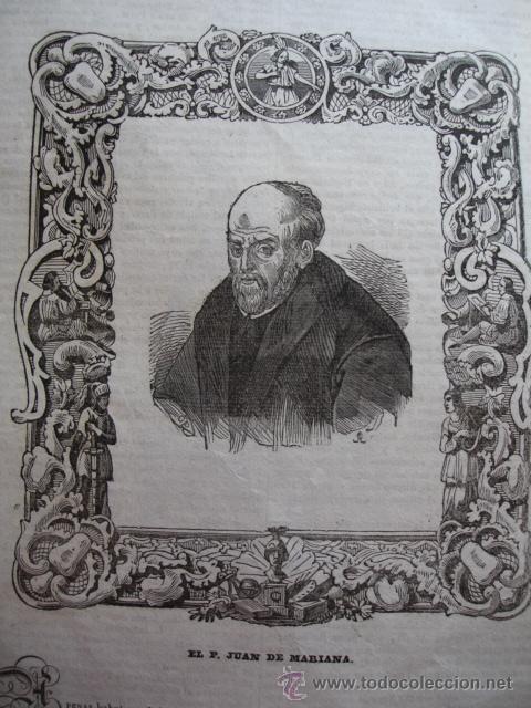 Arte: JUAN DE MARIANA  GRABADO DE 1841.9X8 - Foto 1