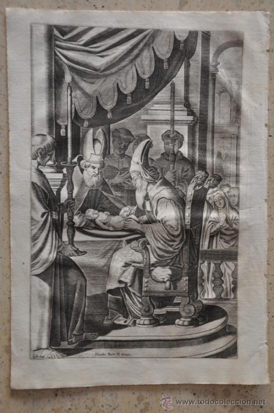 Arte: giacobus pecini jacobus pecini grabado original del S. XVII LA CIRCUNCISION - Foto 1