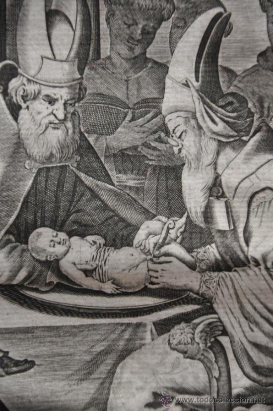 Arte: giacobus pecini jacobus pecini grabado original del S. XVII LA CIRCUNCISION - Foto 2