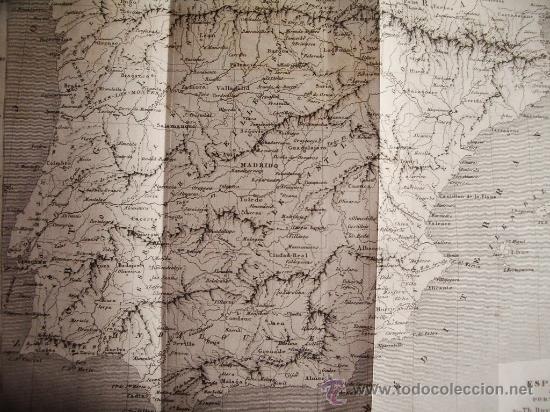 Arte: 1844-MAPA DE ESPA&Ntilde;A. GRABADO ORIGINAL - Foto 2