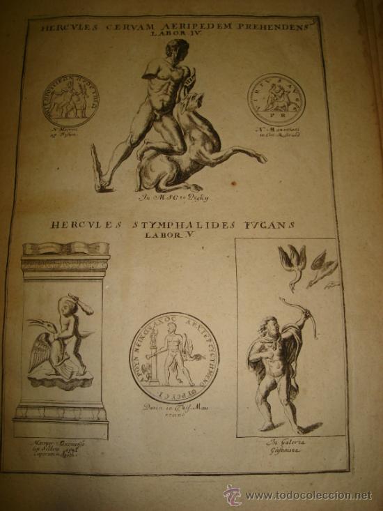 Arte: GRABADO DE HERCULES CERUAM AERIPEDEM PREHENDENS LABOR IV. AÑO 1727. 42 X 30CM. Nº 9 - Foto 1 - 31572768