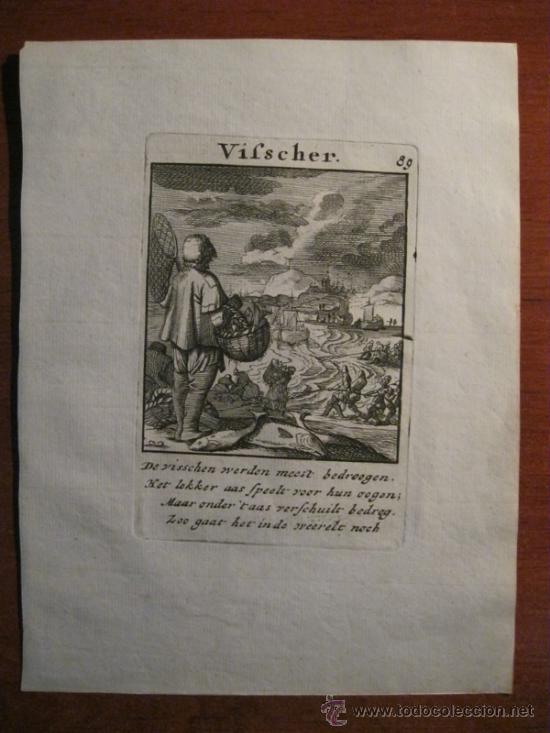 Arte: El pescador, Luyken, 1750 - Foto 2