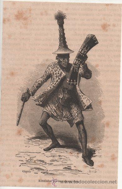 Arte: GRABADO. KIMALAHA, PROFESOR DE ESGRIMA. NUEVA GUINEA. E. MESPLES. 1880. - Foto 1