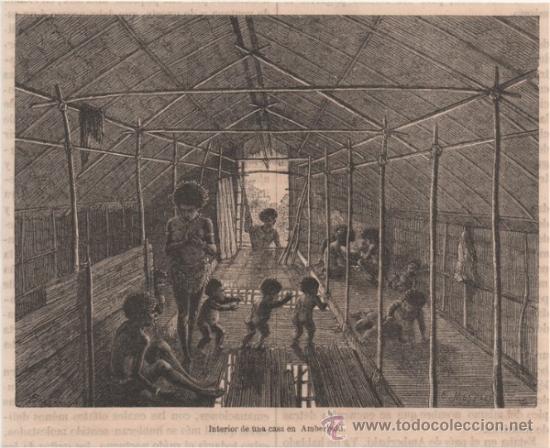 Arte: GRABADO. INTERIOR DE UNA CASA EN AMBERBAKI. E. MESPLES. 1880. - Foto 1