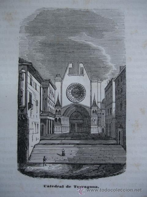 Arte: CATEDRAL DE TARRAGONA .GRABADO DE 1845.11X7