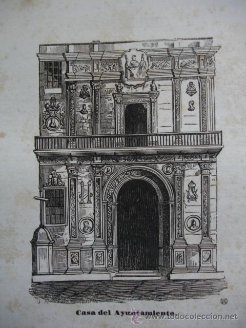 Art: CASA DEL AYUNTAMIENTO SEVILLA.GRABADO DE 1845.11X7