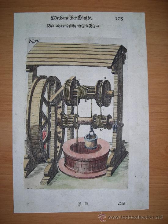 Arte: M&aacute;quina renacentista, Ramelli, 1620 - Foto 1