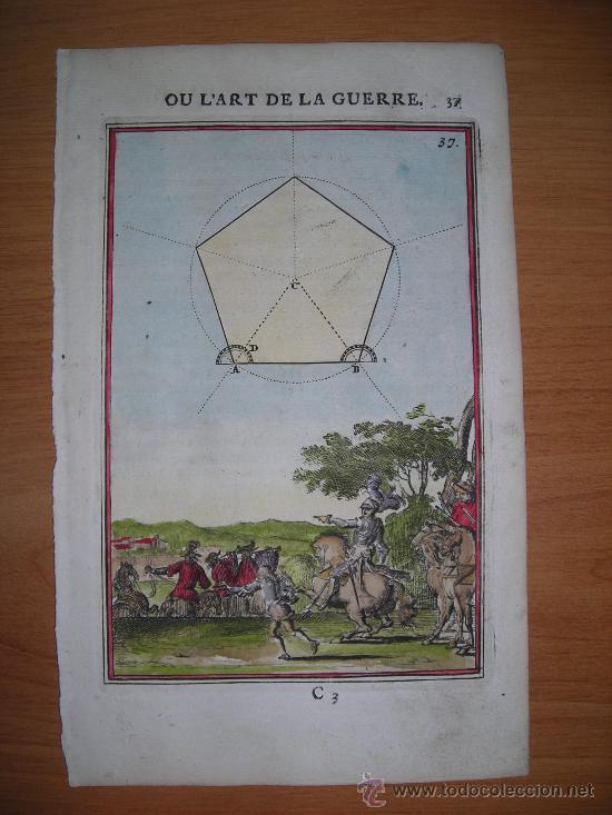 Arte: Soldados a caballo, Mallet, 1696 - Foto 1