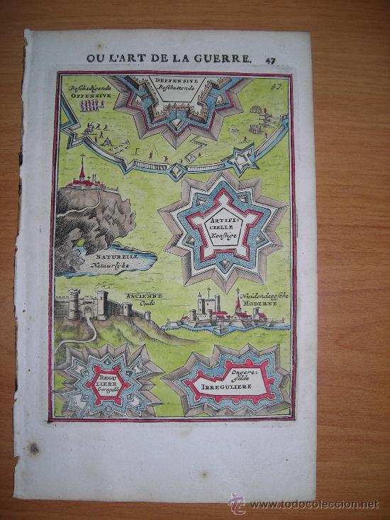 Arte: Diferentes tipos de fortalezas, Mallet, 1696 - Foto 1