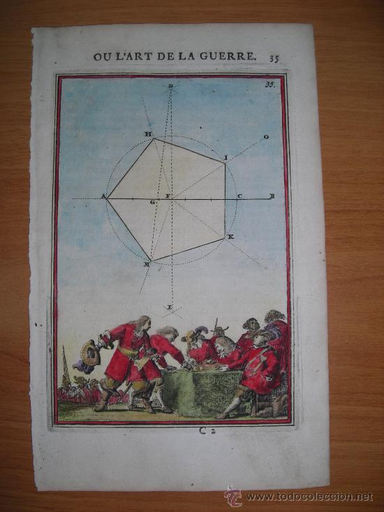 Arte: Soldados top&oacute;grafos, Mallet, 1696 - Foto 1