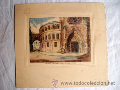 Art: CATEDRAL - PUERTA DE LOS AP&Oacute;STOLES - VALENCIA. ORBE Mari (firma) 1960