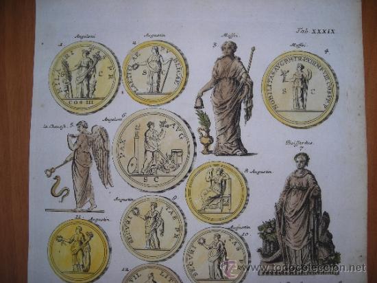 Arte: Monedas y figuras aleg&oacute;ricas, Montfaucon,1757 - Foto 3