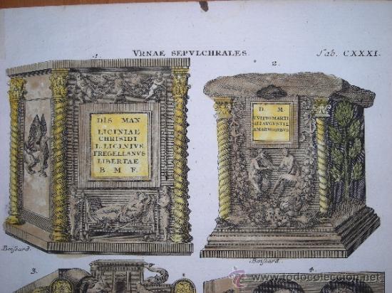 Arte: Mausoleos romanos, Montfaucon,1757 - Foto 3