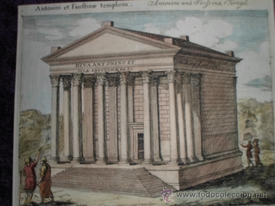 Arte: Templo de Antonio y Faustina, Sandrart 1679 - Foto 1