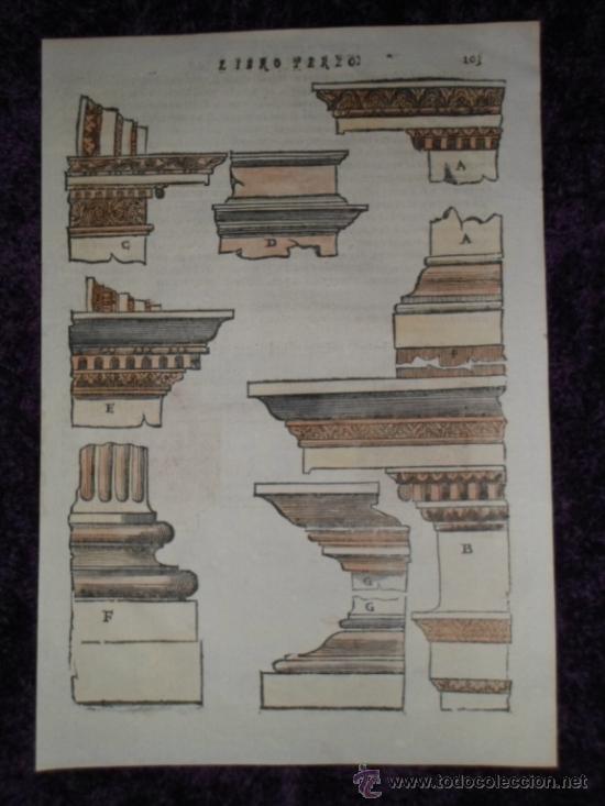 Arte: Cornisas y basas de columnas renacentistas, Sebastiano Serlio, 1565 - Foto 2