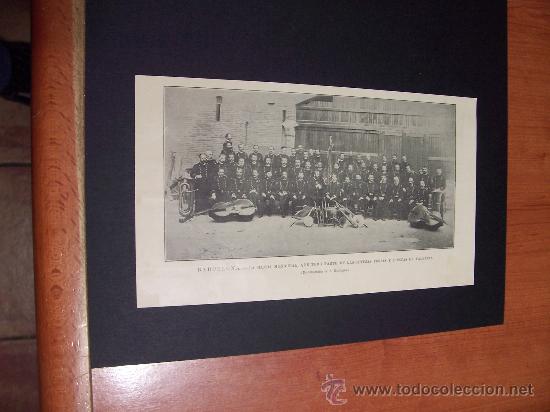 Arte: GRABADO 1897 - BARCELONA - LA BANDA MUNICIPAL - A. ESPLUGAS, FOT&Oacute;GRAFO