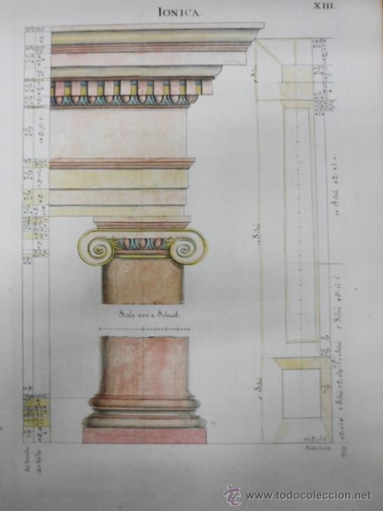Arte: Boceto columna j&oacute;nica, Sandrart, 1679 - Foto 1