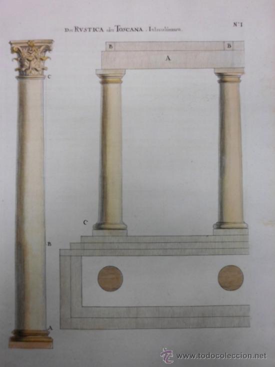 Arte: Columnas arquitect&oacute;nicas, Sandrart, 1679 - Foto 1