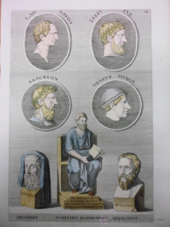 Arte: Bustos griegos, 1679, Sandrart - Foto 1