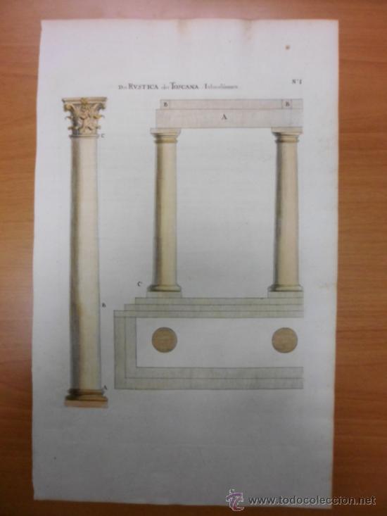Arte: Columnas arquitect&oacute;nicas, Sandrart, 1679 - Foto 2
