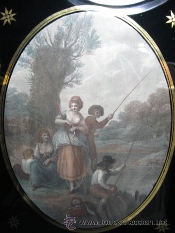 Arte: WILLIAM HAMILTON, IMPRESION ILUMINADA ORIGINAL DE FRANCESCO BARTOLOZZI, 1790. MARCO ORIGINAL - Foto 2