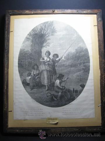 Arte: WILLIAM HAMILTON, IMPRESION ILUMINADA ORIGINAL DE FRANCESCO BARTOLOZZI, 1790. MARCO ORIGINAL - Foto 6